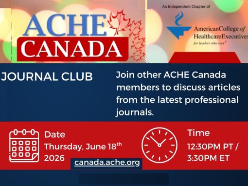 ACHE Canada Journal Club – June ACHE Canada Journal Club – June